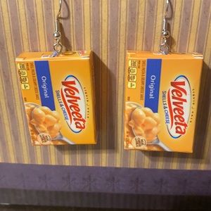 Mini Brands Velveeta Mac and cheese earrings